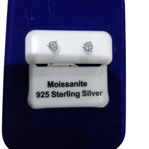 Moissanite Sterling Silver Stud Earrings